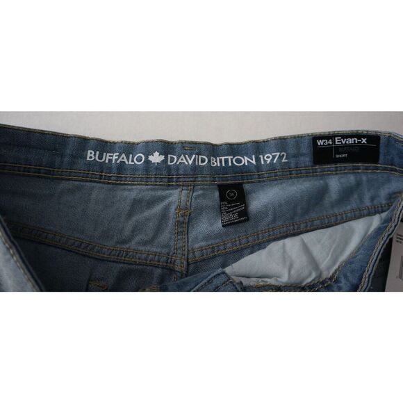 Buffalo David Bitton Men’s Sz 34 Light Blue Evan-X Denim Jean Shorts - Picture 3 of 8